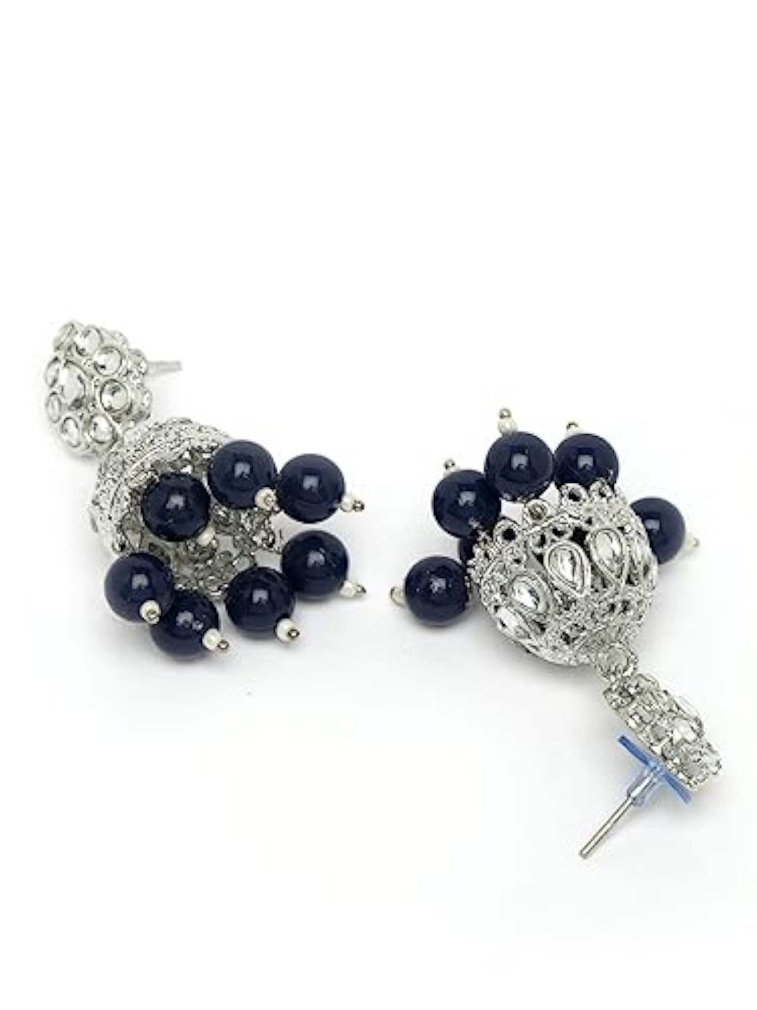 Youthful Floral Rhodium Plated AD Stones Set