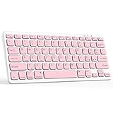 TQQ Tastiera Bluetooth Ricaricabile per iPad, Air, Pro, Mini, Samsung Tablet, Android e Windows, Tastiera Wireless, Rosa