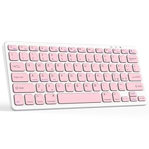 TQQ Kabellose Bluetooth Tastatur, Deutsches Layout QWERTZ, Ultraslim Ergonomisches Design, Wiederaufladbare Wireless Keyboard für iPad Pro/Air/Mini/Windows/Androi...
