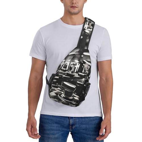 Mochila crossbody deportiva unisex estilo barbería monocromo miniatura 7