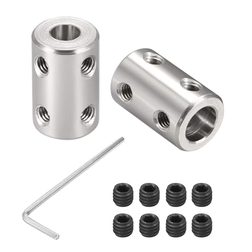 2 Stück 3mm Auf 8mm Starre Kupplung, L22 x D14 Stellschraube Wellenkupplung Motorverbinder 45# Stahl Für 3D Drucker, Motorzubehör, RC Boot Auto Flugzeug