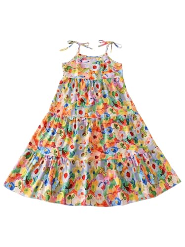 Marchrol Girls Floral Print Sleeveless Dress Beach Sling Sundress