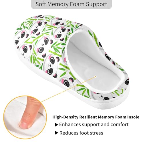 House Fuzzy Slippers Cute Panda Bamboo Anti-Slip Warm Shoes for Womens and Men 23017142