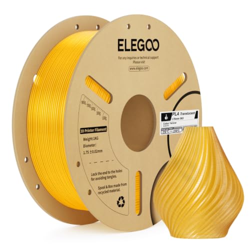 Image of ELEGOO PLA 3D Printer Filament 1.75mm Translucent Yellow 1KG
