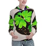 Unkhtt St. Patricks Day Damen-Kapuzenpullover mit Blätteraufdruck, für Herbst und Winter, lässiger Pullover, leicht, modisch, Sweatshirts, Schwarz , S
