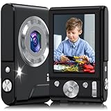 Digital Camera, 1080P Kids Digital Camera with 16X Digital Zoom, Flashlight, Compact Digital Point and Shoot Camera for Kids Children Boys Girls Beginners, 2 Batteries, Date Stamp, Black
