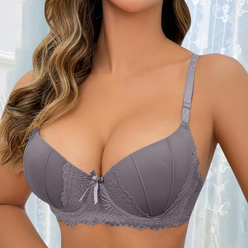 Sujetador deportivo mujer push up bra encaje gris top comodo copa pequeña 3