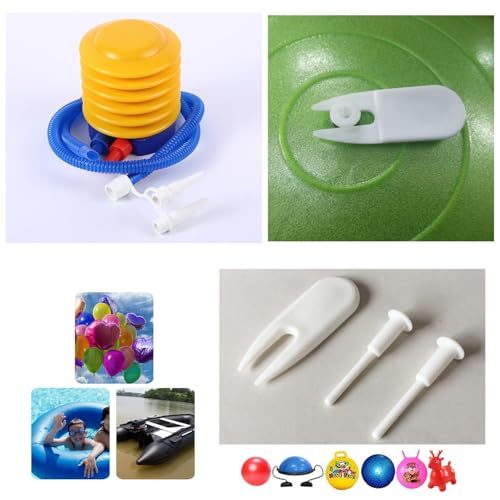 Image of Portable Foot Air Pump with Hose - Plastic Labor-Saving Inflatable Pump for Sports, Mattress, Inflatable Boat, Exercise Ball, Balloon, Swimming Ring, Pool Toys (Multicolour) (2)