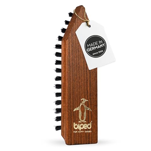 biped Brosse de Nettoyage pour Chaussures 16 cm – Brosse à Chaussures Robuste en Bois de hêtre – pour Semelles profilées – fabriquée en Allemagne...