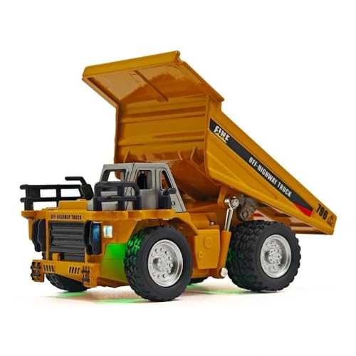 Image of Remote Control Excavator Toy for 6-12 Yr Boys, Best Birthday Gifts for Kids 7 8 9 10 11 Year Old, Rc Construction Toys with Metal Shovel (HG4-431 (mini Dumper Truck))
