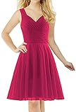 ANTS Women's Pleated Sweetheart Bridesmaid Dresses A Line Cocktail Gown