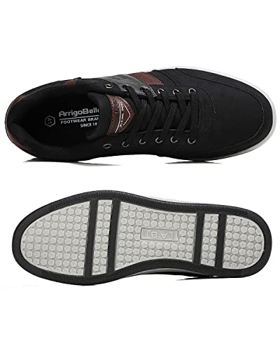 Astero Sneakers For Mens Casual Shoes Fashion Sneakers Non-Slip Low Top Pu Leather Walking Shoes (Black, Size_10) #TOP1