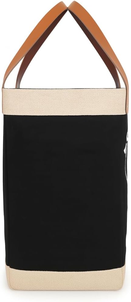 Farmers market shopping bag, Premium Jute, Cotton and Canvas with Leather Handles, Extra Wide for Grocery, Shopping, Beach and Outing, Eco Friendly Tote