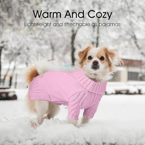 Image of Dog Sweaters for Small Medium Large Dog, Classic Turtleneck Pet Clothes Warm Thermal Doggy Winter Coat, Thick Double Knitting Collar Pullover Cold Weather Puppy Jacket for Indoor & Outdoor Wear