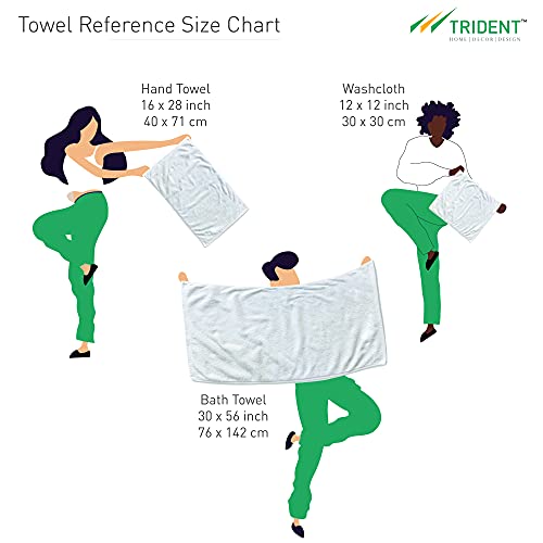 Trident 6 Piece Bath Linen Set - Super Soft, Highly Absorbent, Hotel Luxury Bath Towels, Machine Washable, Soft Comfort - Snow White #TOP4