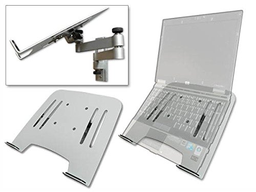 Drall Staffa per Montaggio a Parete per Laptop Argento con Vassoio per Adattatore per Notebook Bianco Modello: L52S-IP3W