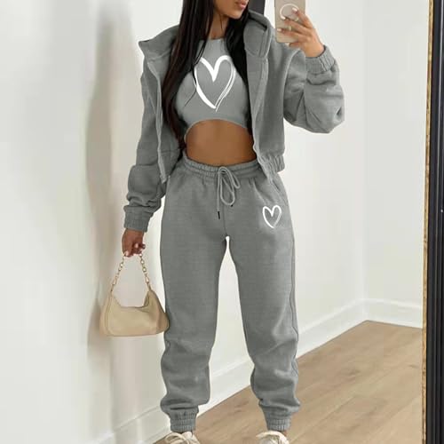 Sudadera con capucha con cremallera y pantalones conjunto de moda para el frío 2
