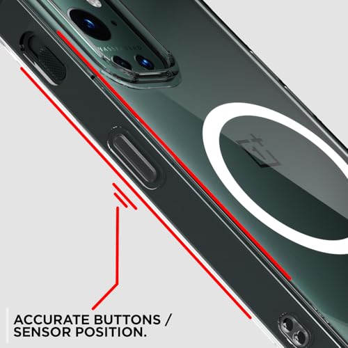 Image of Pikkme Back Cover for OnePlus 9 Pro Mag-Safe Shockproof PC + TPU Protective Case Magnetic Support Bumper Case (Transparent Mag-Safe)