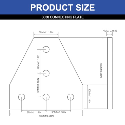 Image of 12pcs 3030 Brackets T Plate Connector Joint Plate T Slot Hardware V Slot Accessories 3030 Aluminum Extrusion Bracket Silver
