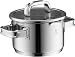 WMF Function 4 Advanced Topfset Induktion 4-teilig, Glasdeckel mit 4 Abgießfunktionen, Cromargan Edelstahl poliert, Induktionstöpfe, Innenskalierung, silber