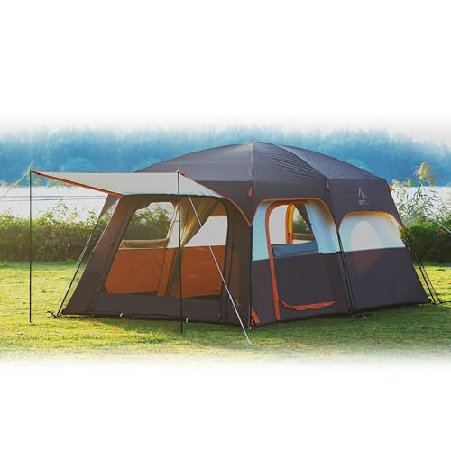 KTT Large Family Tent with 3 Doors and Windows