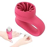 ANESIDORA Wearable Nail Polish Holder - Anti-Spill Bottle Stand - Silicone Fingernail Polishing Tool - Nail Art Accessories for Manicure and Pedicure (Rose)