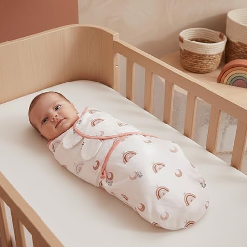 Image of GLLQUEN BABY Swaddles for Newborns 0-3 Months, Adjustable & Easy Fastener | 3-Pack, Organic Cotton Swaddle, Womb-Like Nursery Swaddling Blanket reduces startle reflex, soft and skin-friendly fabric