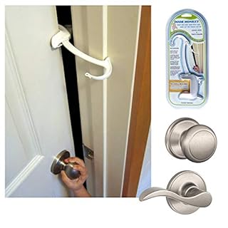 DOOR MONKEY Child Proof Door Lock & Pinch Guard - For Door Knobs & Lever Handles - Easy to Install - No Tools or Tape Required - Baby Safety Door Lock For Kids - Very Portable - Great for Dogs & Cats