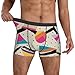 Hcpwzrf Memphis Fashion Style Geometric Men'S Breathable Boxer Shorts With Elastic Waistbandmedium Black