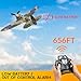 HBSAPKKA RC Plane 4CH Ready-to-Fly Spitfire RC Airplane with 6-Axis Gyro Stabilizer One Key Aerobatic, 2 Batteries & Durable EPP Remote Control Plane for Adults