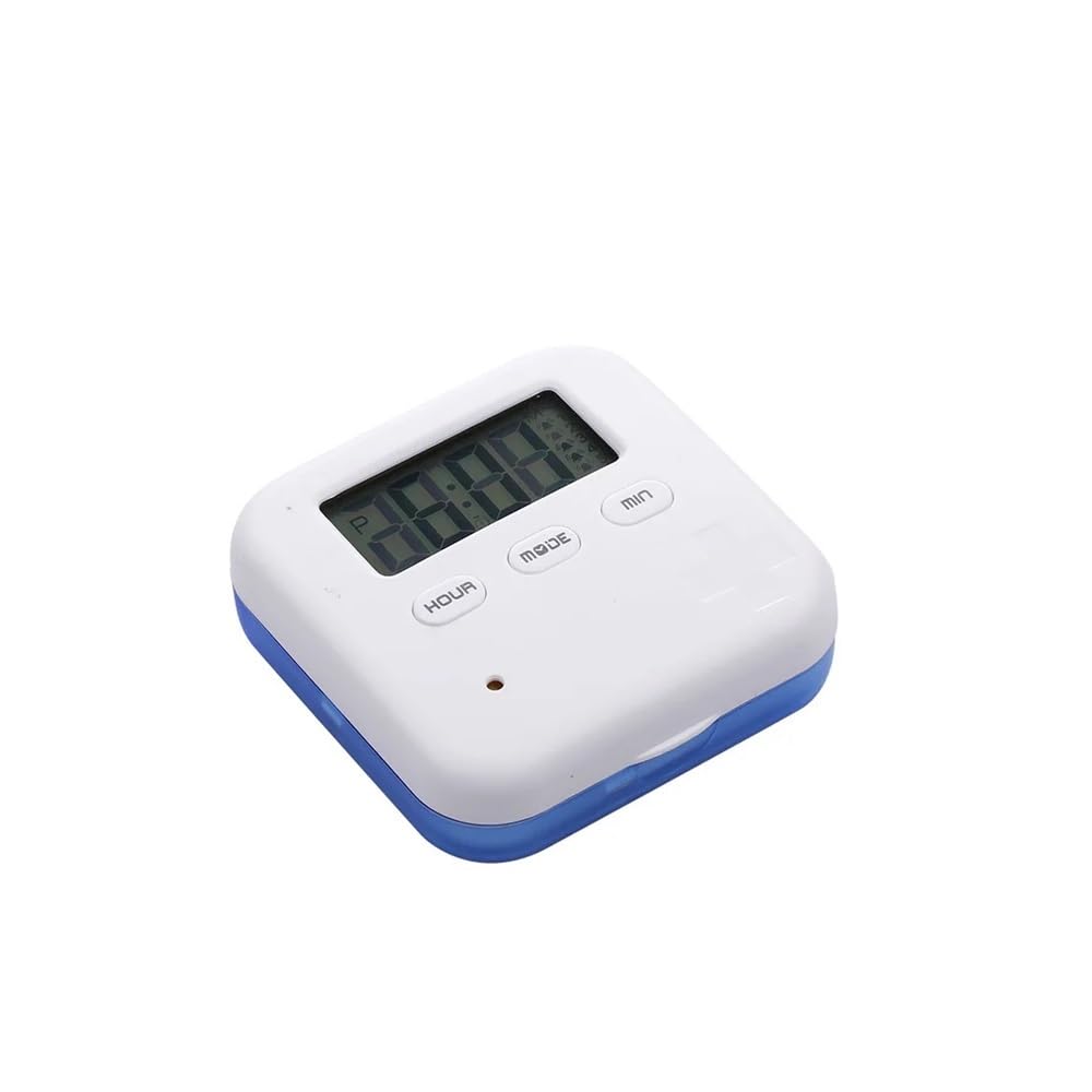 Pilulier intelligent en plastique - Boîte de rangement portable pour médicaments - Trousse de premiers secours hebdomadaire - Chapeau pour table (4G, bleu)