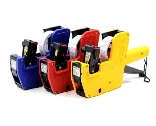 MX-5500 8 Digits EOS Price Tag Gun Labeler Labeller with Sticker Labels & Ink-Pack of 2