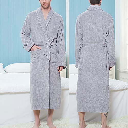 Kimono sauna unisexe en coton gaufré argenté taille L