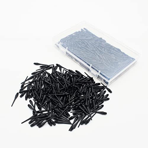 ROOBEEO 2BA Thread Plastic Tip Dart Points 500 Pack Soft Dart Tips Replacement Plastic Dart Tips with Case Dart Accessories Black