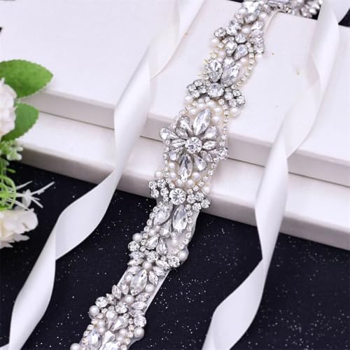 Woman Fashion Bridal Belt Pearl Rhinestoness Luxury Evening Party Dress Accessories4
