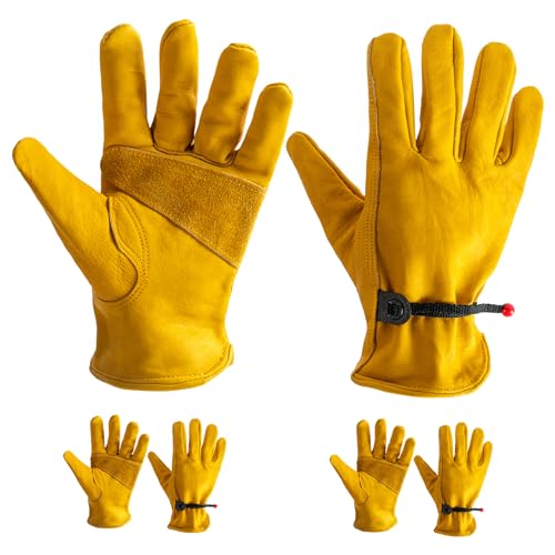 Gants de travail en cuir de vache de qualité supérieure pour homme et femme XL