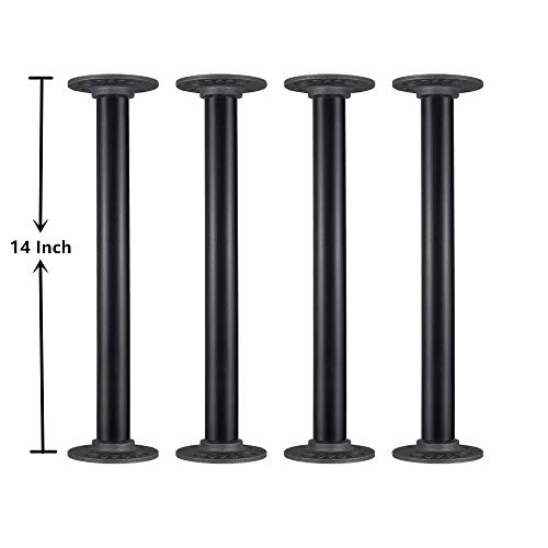 Muzik ROCARIS 4 Pack Industrial Pipe Table Leg Set, Iron Base Legs For Coffee & End Tables, Desks, Nightstand - Custom Vintage Tables And Furniture Decorations  thumb #1