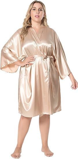 Pro | sheful Women's Lingerie Robe Spaghetti Strap Nightgown Satin Sleepwear Chemises Full Slips Nightdress, Champagne, L 2026 - view 4