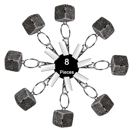 AVLA 8 Pack Tablecloth Weights, Table Covers Pendant Stones with Metal Clip Clamp, Heavy Table Cloth Marble Cubes Hangers, Stainless Steel Clips for Decoration, Outdoor, Picnic, Family Dinner Party by AVLA - Image 8