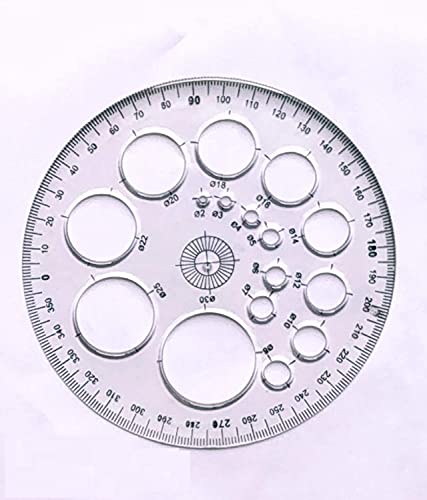 Image of FIRST CLICK Art Protector 360 Degree with 16 Circles Stencil Size-12.5 cm - Off White
