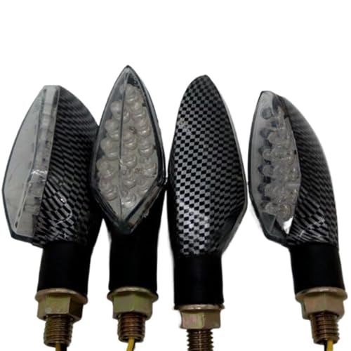 Clignotants de moto 15 LED 12V momt à haute luminosité et habillage carbone universel