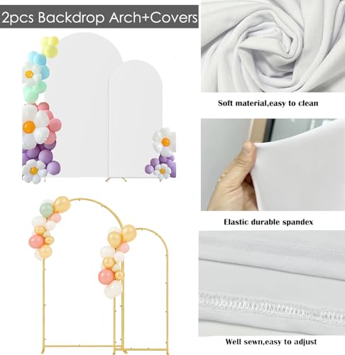 HAINARverS Set of 2 Arch Backdrop Stands with Covers, White, 6/7.2FT by HAINARverS - Used condition - Image 4
