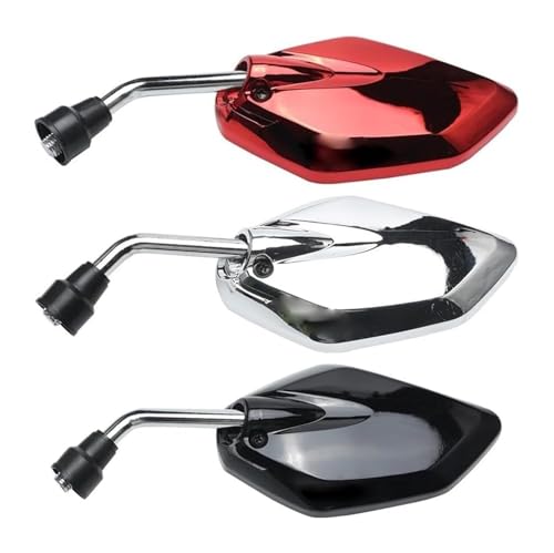 Espejo retrovisor de motocicleta universal ajustable para scooter rojo 6