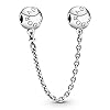 Pandora Moments Logo Safety Chain Charm | Compatible with Pandora Moments Styles Only