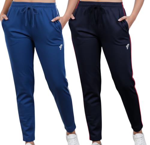 Image of Women Cotton Regular Fit Track Pants (Pack of 2)