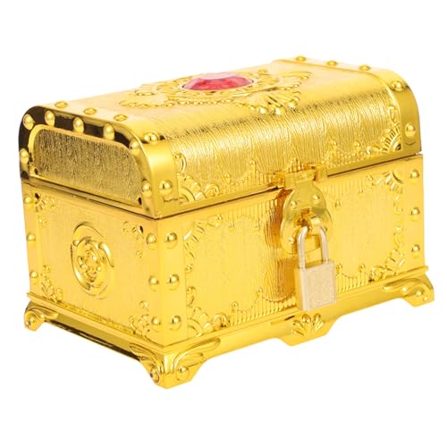 SUPVOX Cofre del Tesoro Pirata Vintage con Tapa Caja Decorativa Multifuncional para Juguetes Joyas Fiesta Temática Caribeña