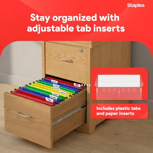 Staples Hanging File Folders, Letter Size, Assorted, 5-Tab, 20/Pk by Staples - Used condition - Image 6