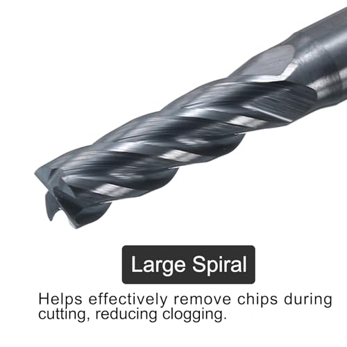 QUARKZMAN 5 Stück Karbid Vierkantfräser, 7/64 Durchmesser AlTiN BN beschichtet 4 Schneiden Fräser, für gehärteten Stahl Gusseisen, 1/8 Schaft 3/8 Schneidlänge 1-1/2 lang HRC50