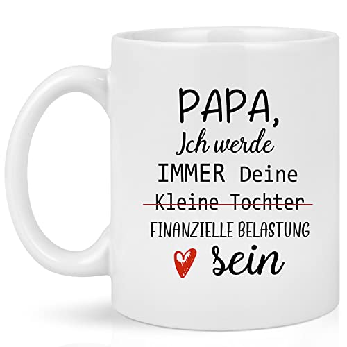 Joymaking Taza de papá de 350 ml con texto "Ich Werde Immer Deine Kleine Daughter", carga financiera, regalo para el Día del Padre, cumpleaños, Navidad Cover