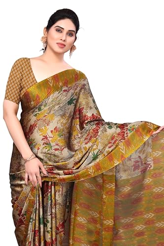 Image of MIRCHI FASHION Saree for Woman Chiffon Floral Printed | Breathable Lightweight Summer Sari for Office and Home Use with Blouse Piece (Available in 20 Colors)